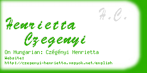 henrietta czegenyi business card