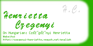 henrietta czegenyi business card